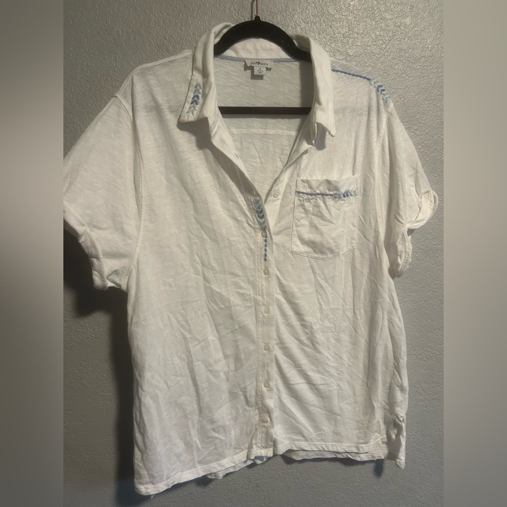 This is a Sundance Women's Bailey Grace shirt in white 100% cotton